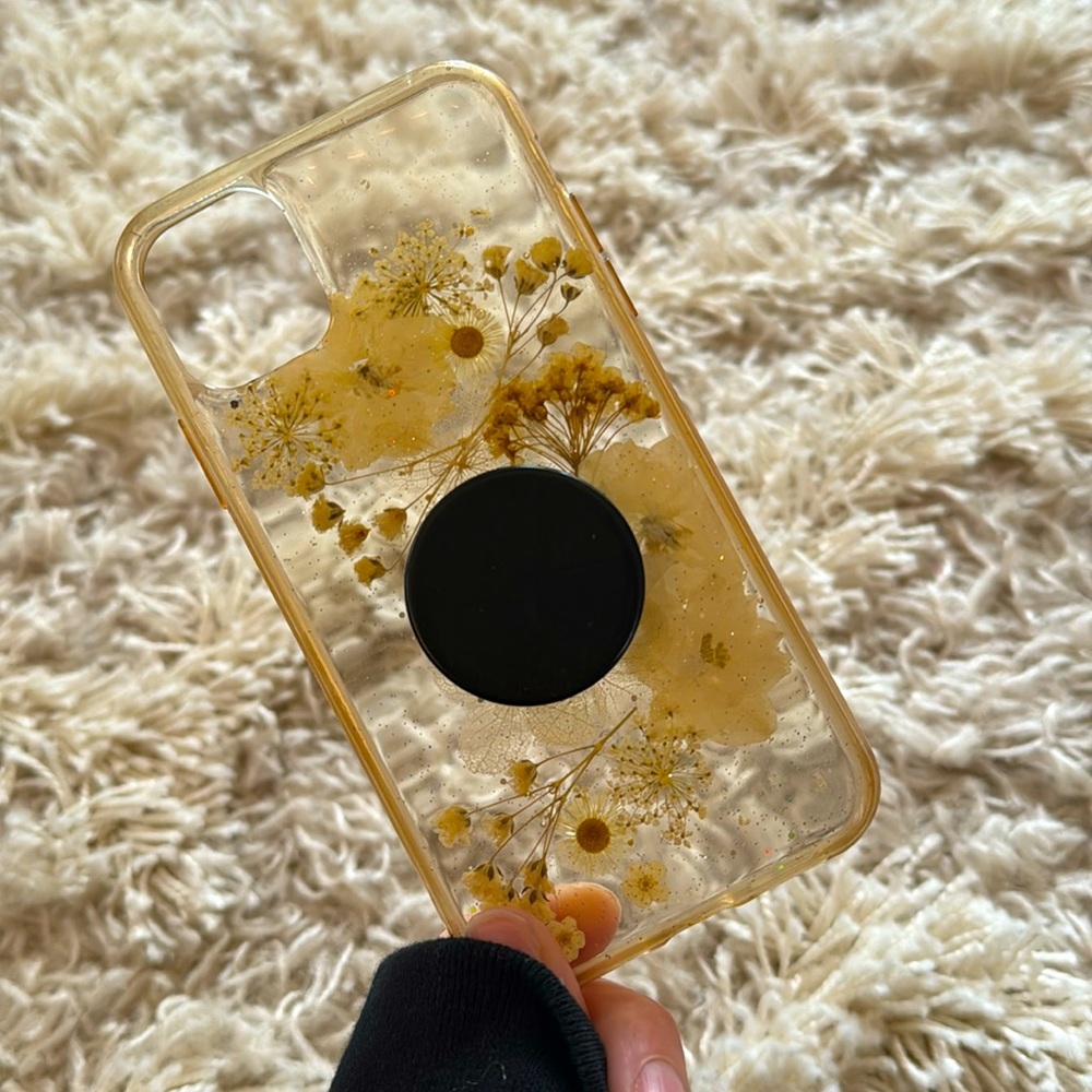 real pressed flower clear iphone 11 phone case